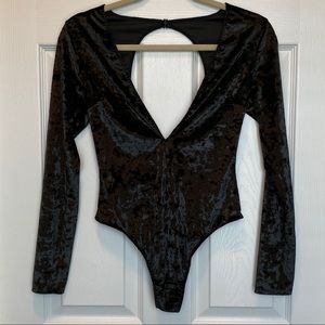 Victoria’s Secret black crushed velvet bodysuit